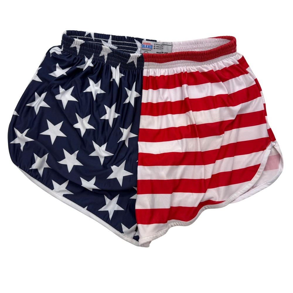 Semper Silkies Shorts Mens L Red White Blue American Flag Patriotic Silkies